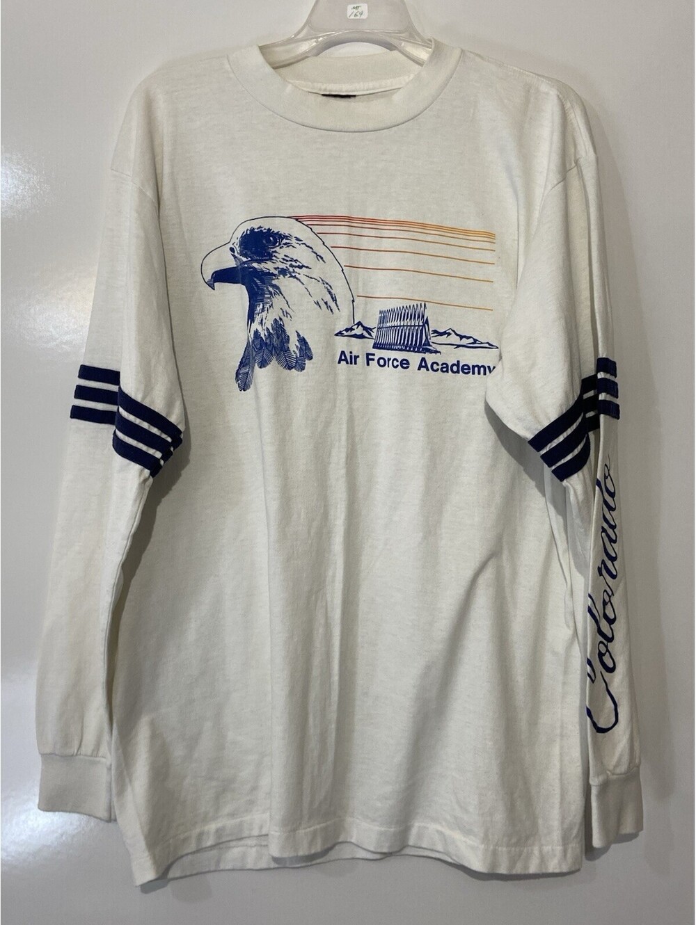 Mens VINTAGE Air Force Academy Colorado Long Sleeve Single Stitch Shirt Sz XL